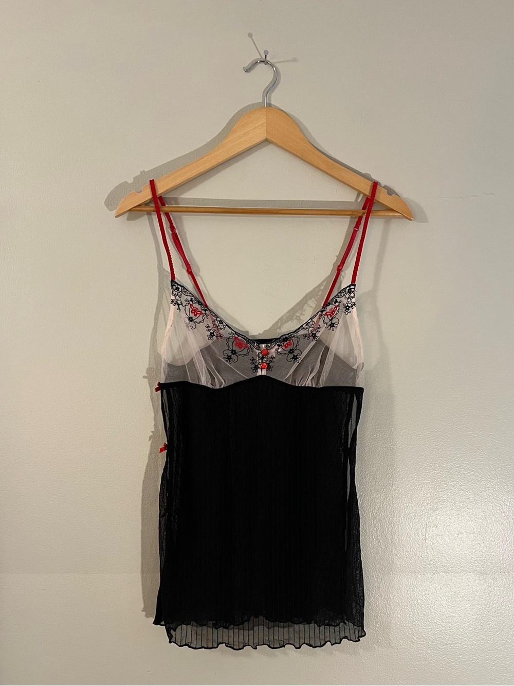 Y2K Victoria's Secret mesh embroidered butterfly bow camisole top coquette cute